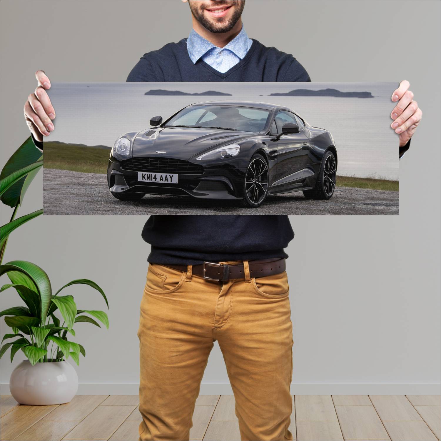 Cuadro grande 30x80cm 2014 aston martin vanquish c 489 Aston Martin