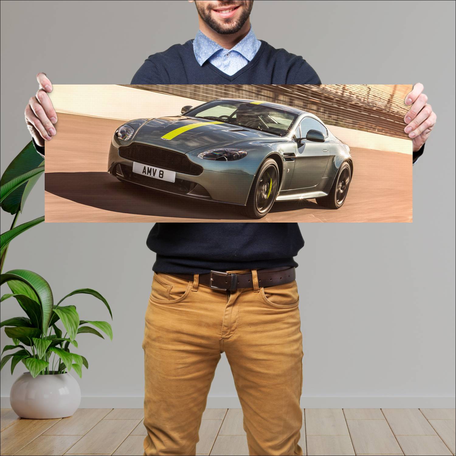 Cuadro grande 30x80cm 2017 aston martin v8 vantage 554 Aston Martin