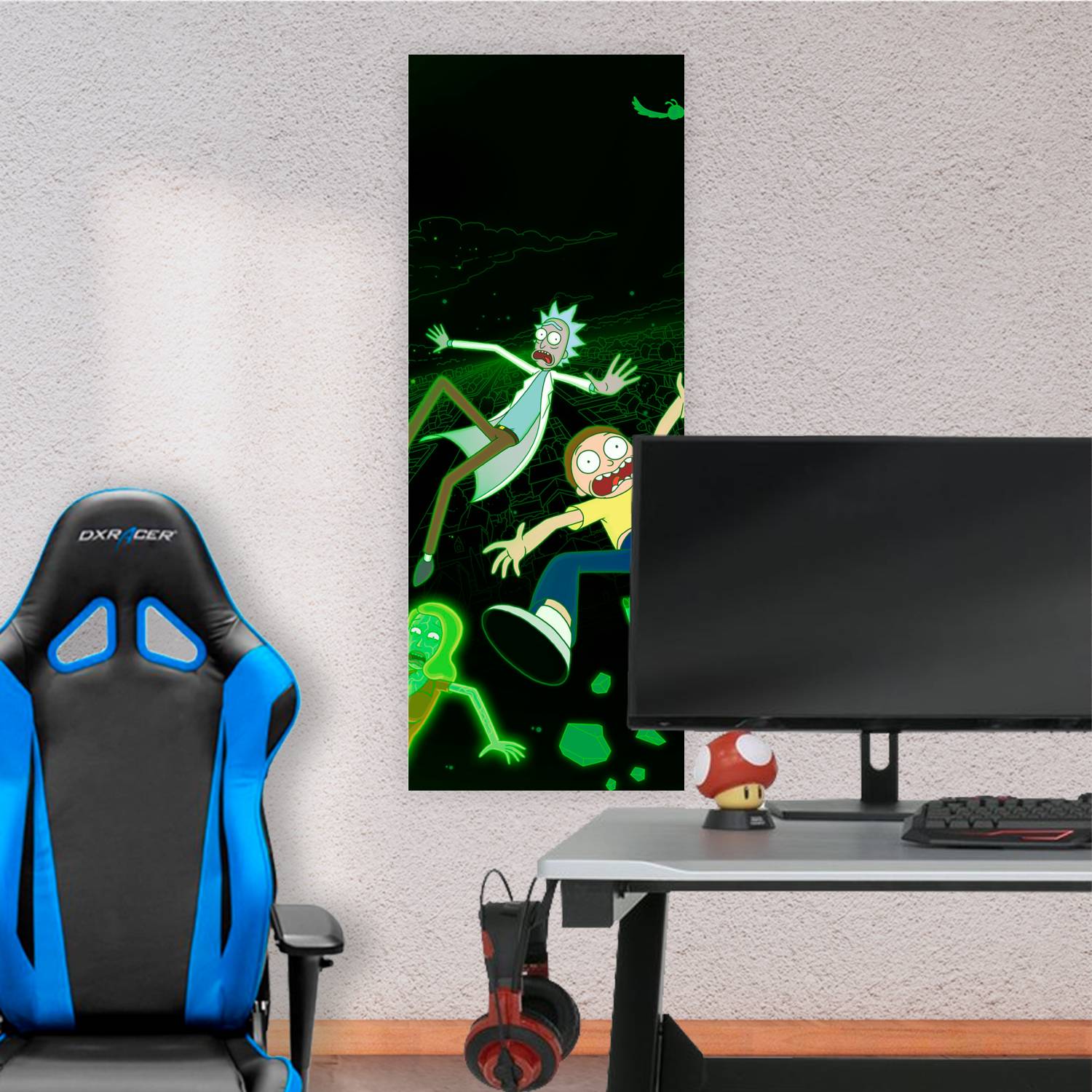 Cuadro grande 30x80cm Rick y Morty Cayendo Rick y Morty