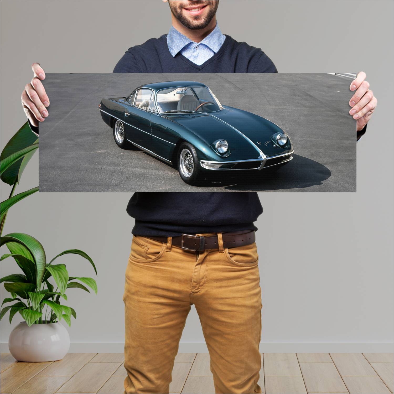 Cuadro grande 30x80cm 1963 lamborghini 350 gtv pro 1 Lamborghini