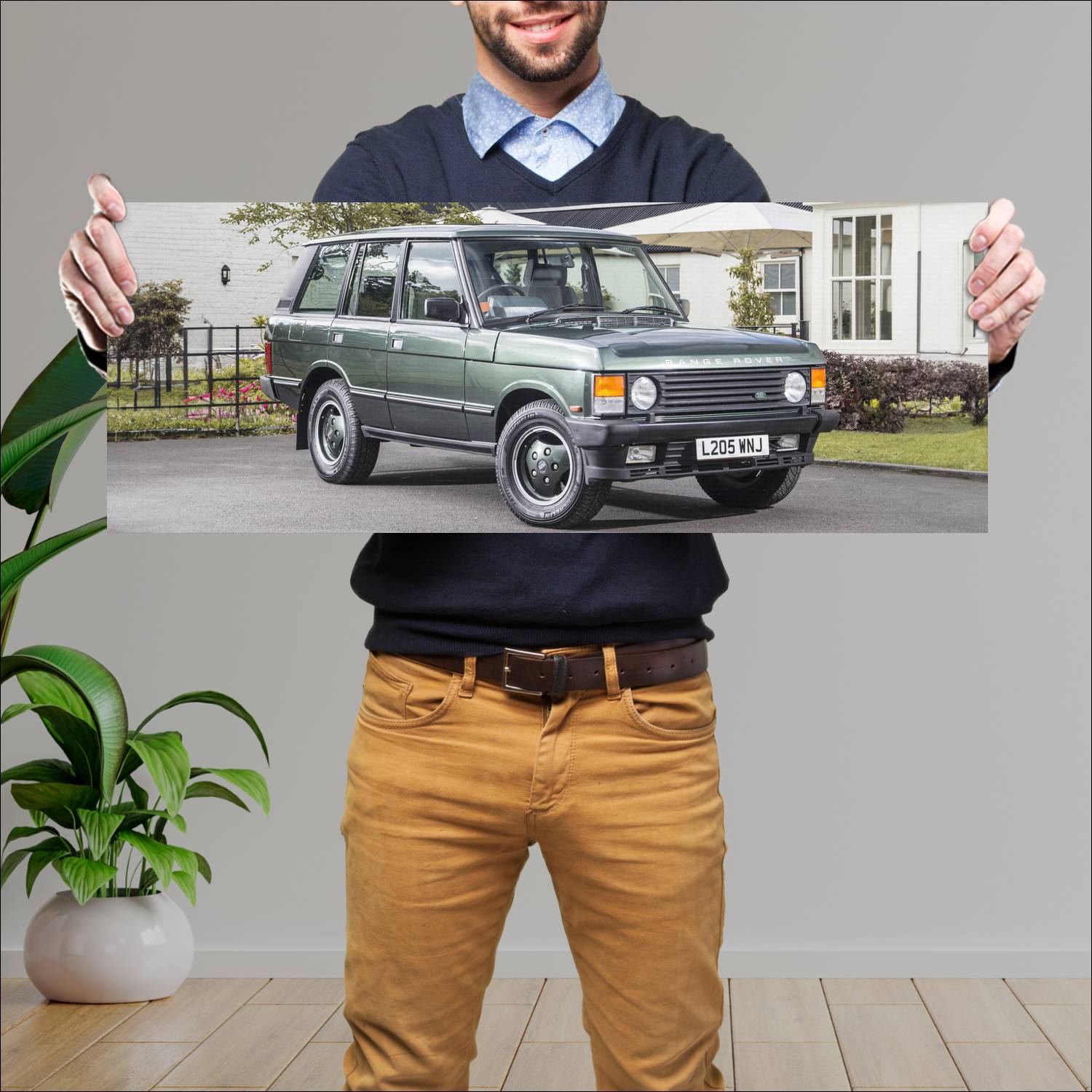 Cuadro grande 30x80cm 1986 range rover 5 door uk 3 3 Land Rover