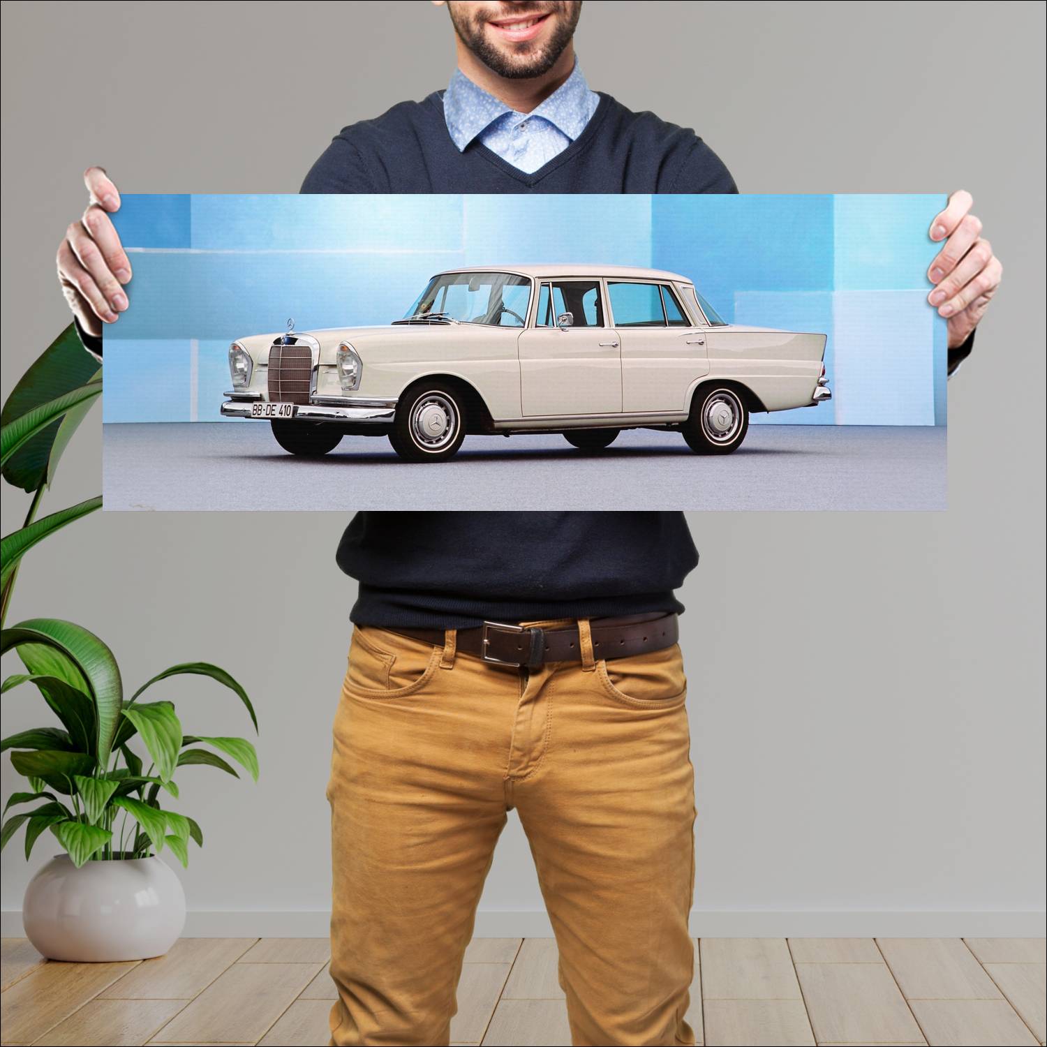Cuadro grande 30x80cm 1959 mercedes benz 220 s 740 1 Mercedes Benz