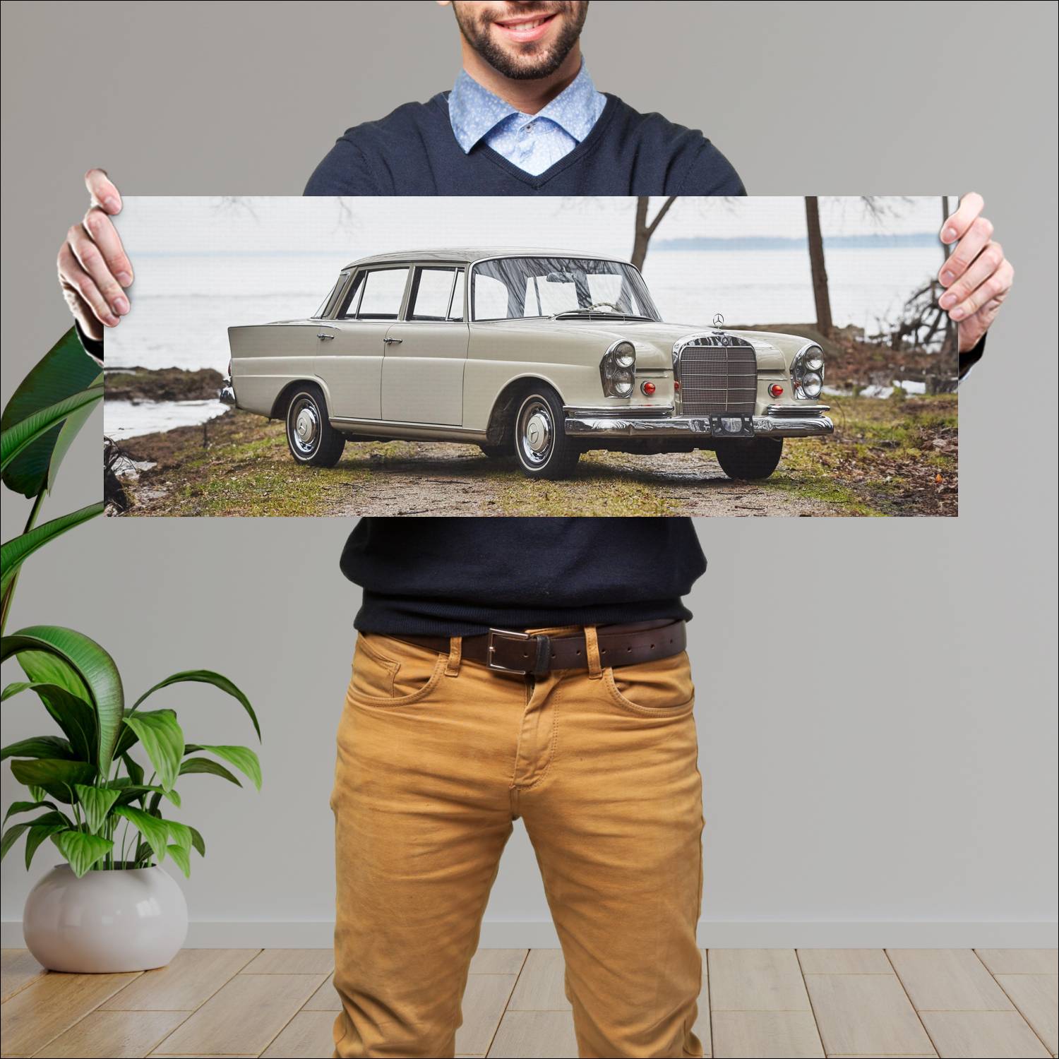 Cuadro grande 30x80cm 1959 mercedes benz 220 s us 2 Mercedes Benz