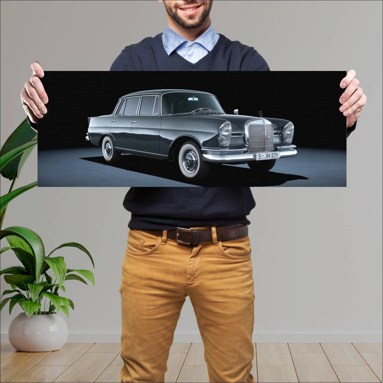 Cuadro grande 30x80cm 1959 mercedes benz 220 se 74 3 Mercedes Benz