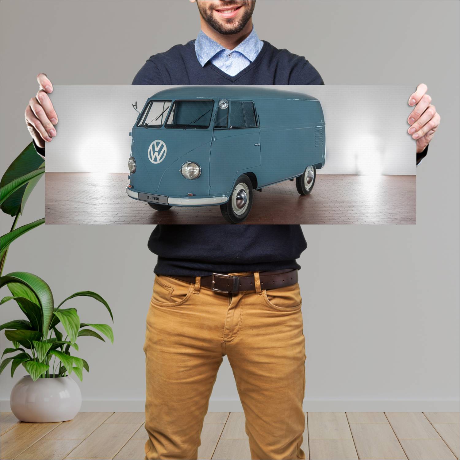 Cuadro grande 30x80cm 1950 volkswagen t1 panel van 1 Volkswagen