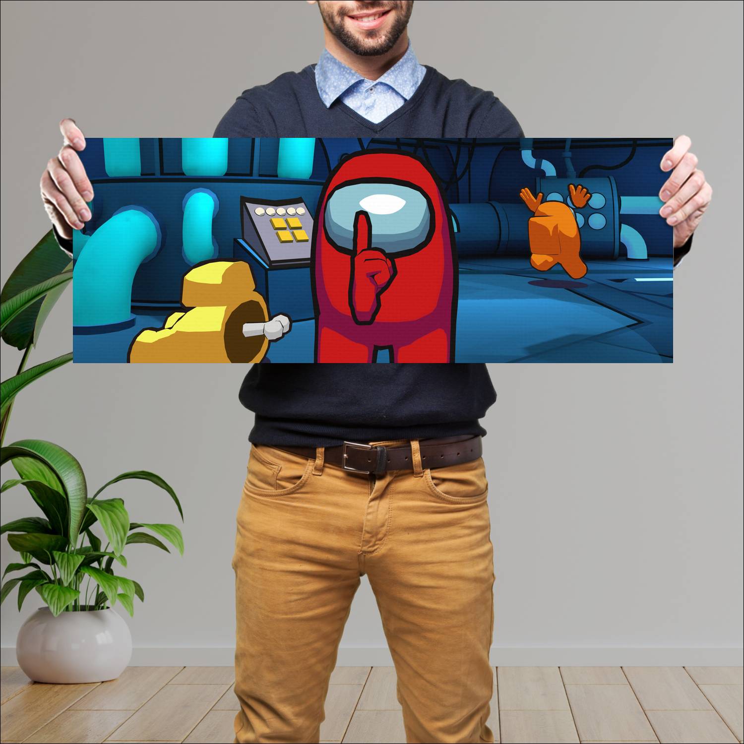 Cuadro grande 30x80cm among us vr games 15804 Gamer