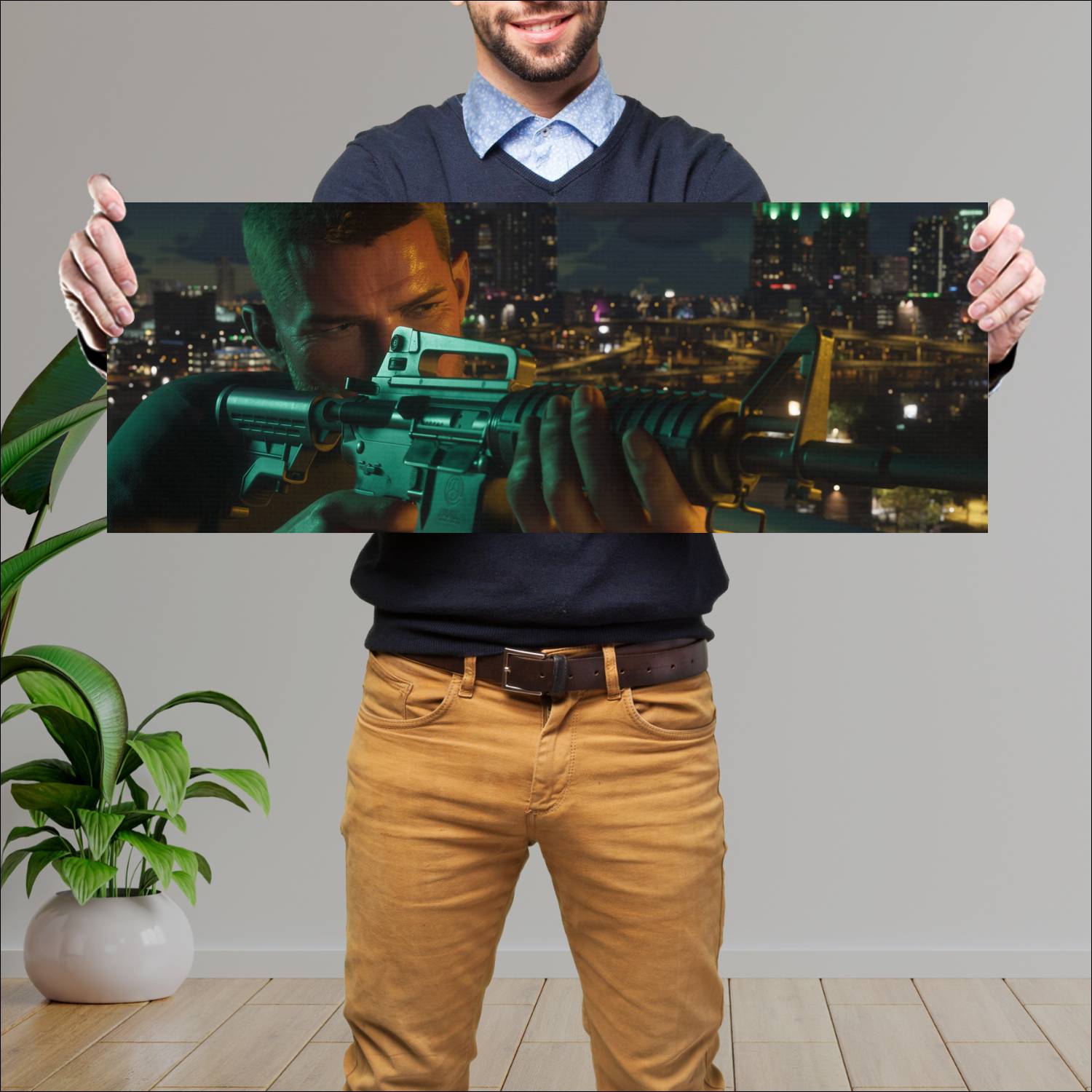 Cuadro grande 30x80cm jason gta 6 aim 22314 Gamer
