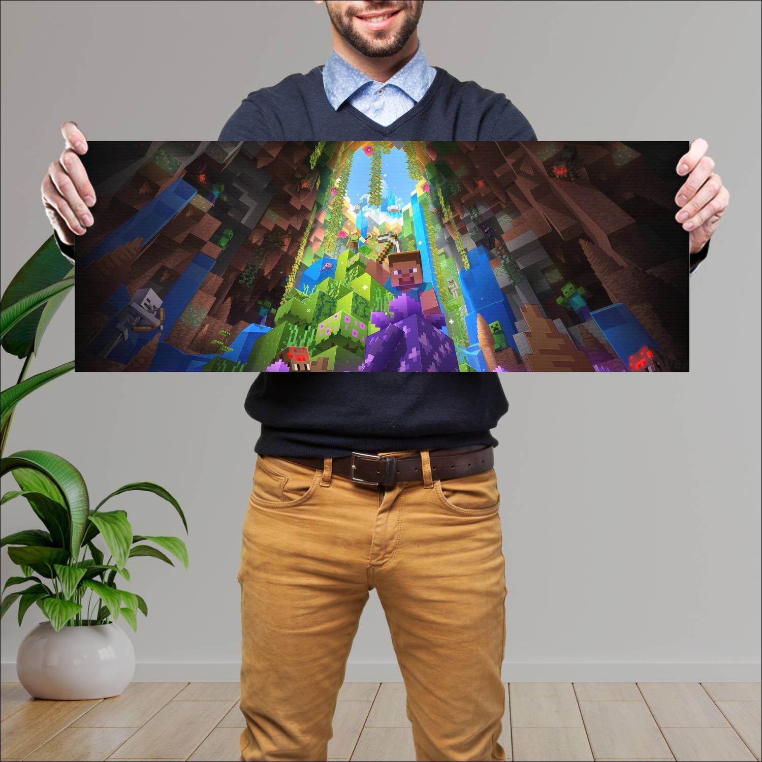 Cuadro grande 30x80cm minecraft bedrock 19694 Gamer