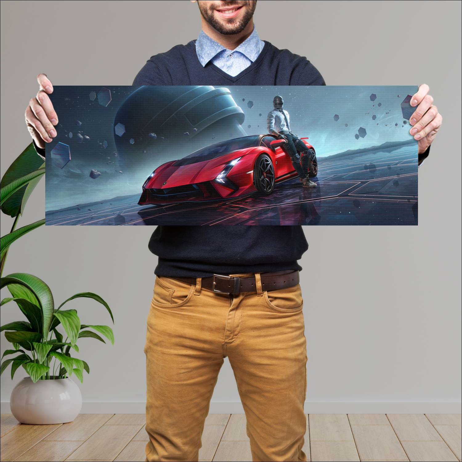 Cuadro grande 30x80cm pubg mobile 17632 Gamer