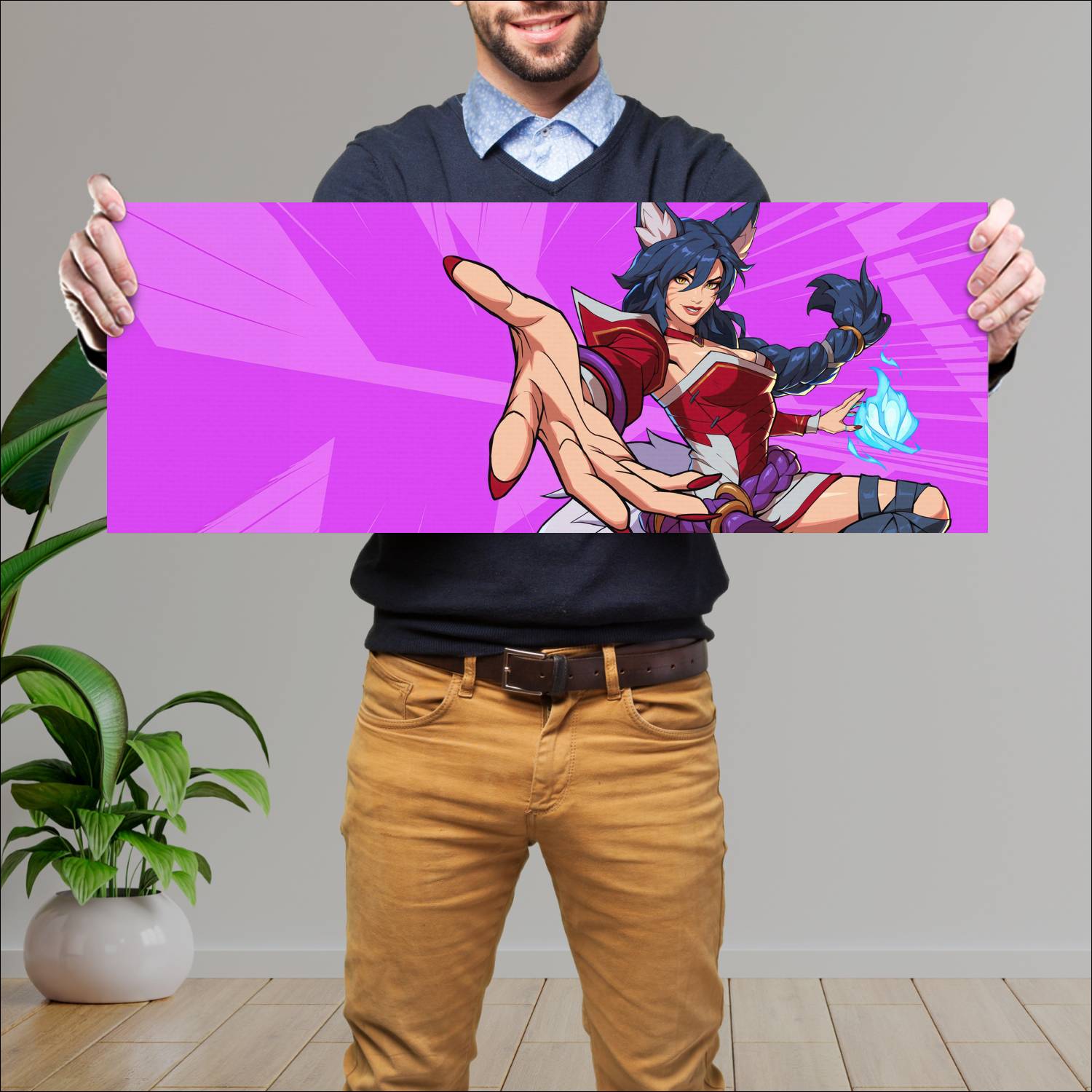 Cuadro grande 30x80cm ahri 2xko league of legends