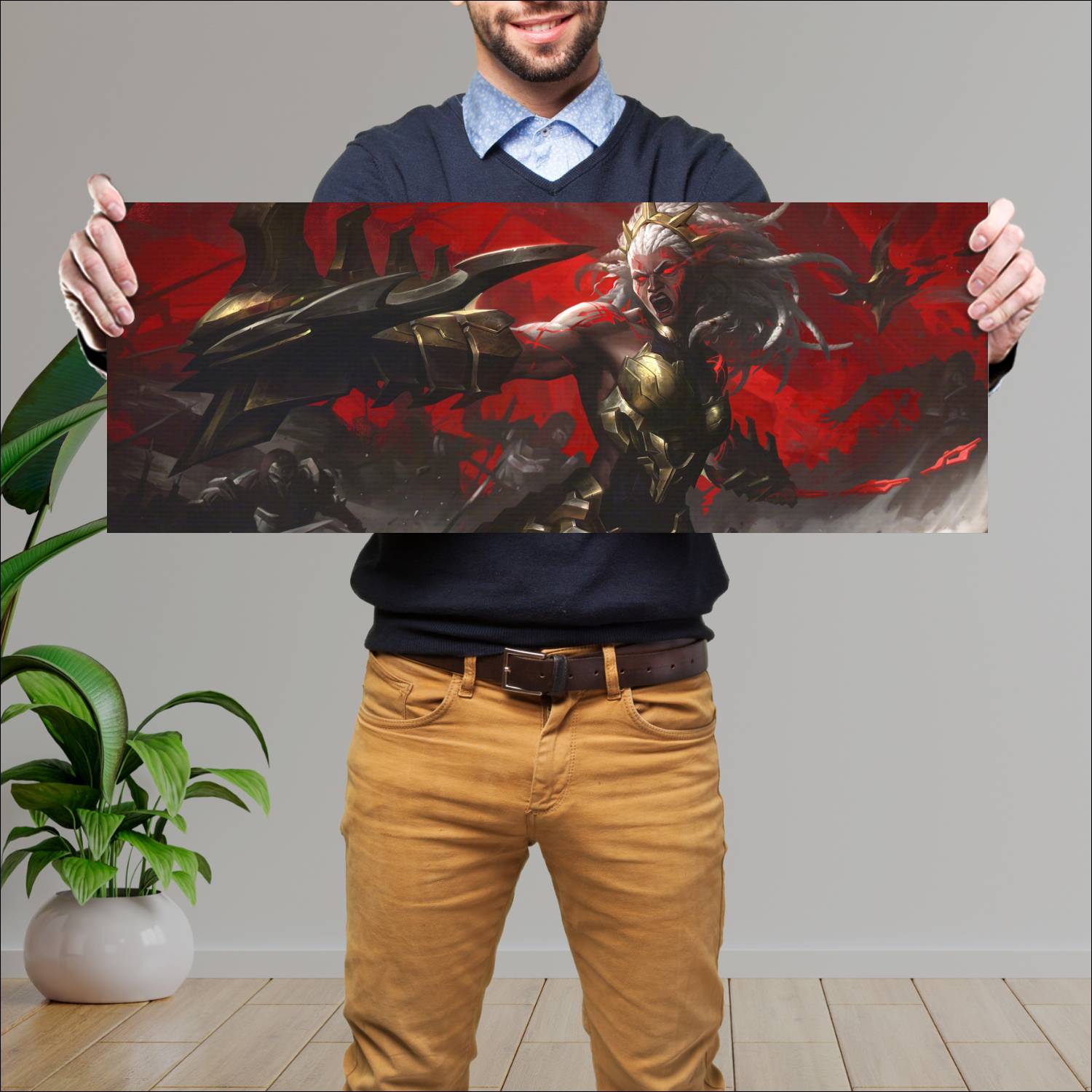 Cuadro grande 30x80cm ambessa chosen of the wolf league of legends