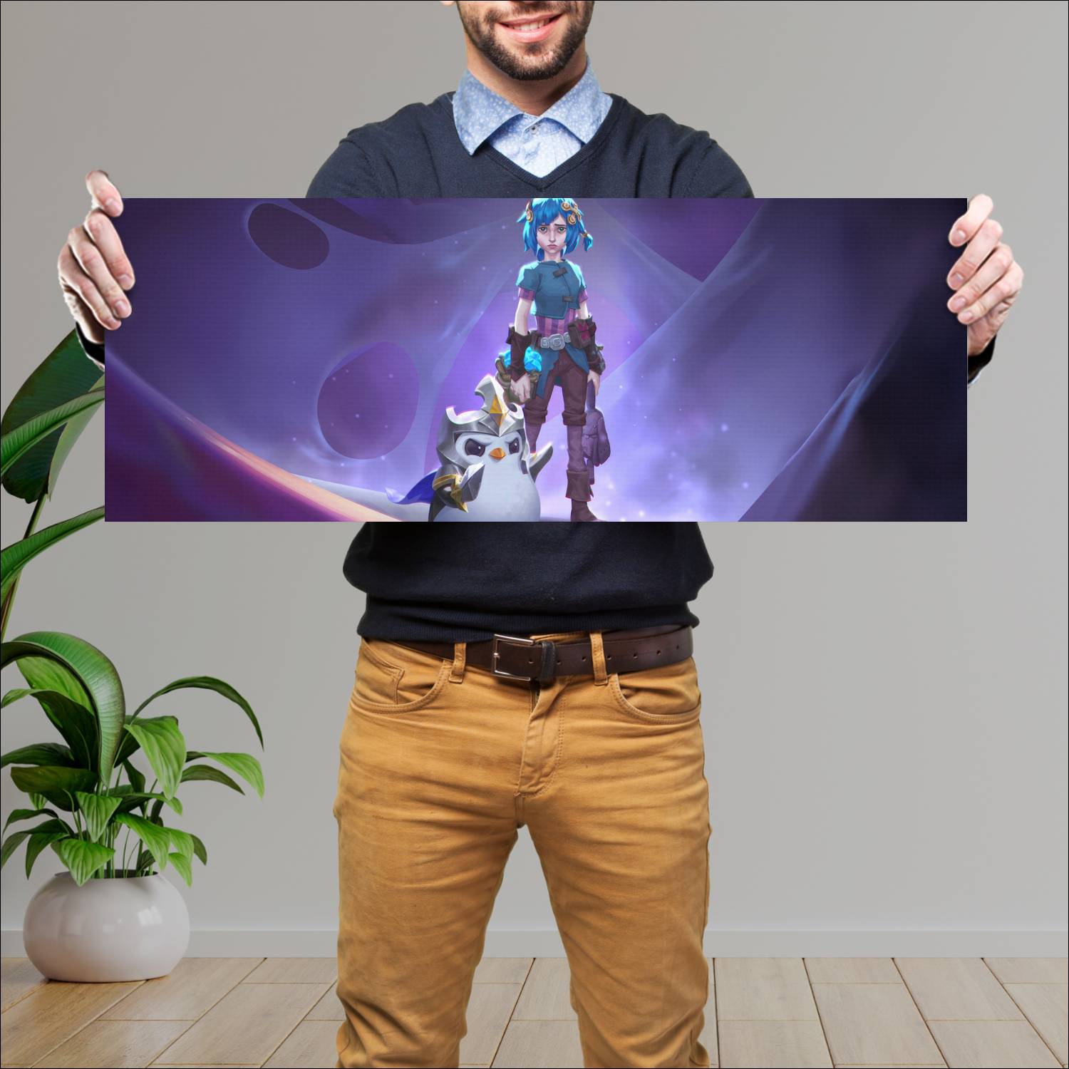 Cuadro grande 30x80cm arcane jinx kid tft league of legends