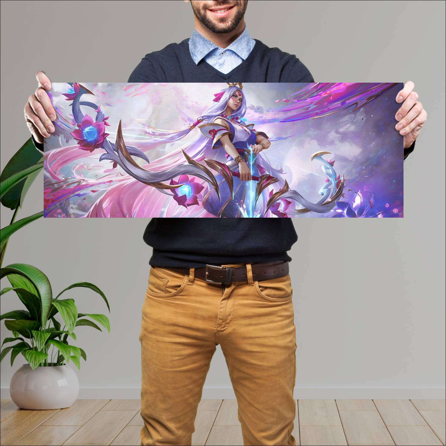 Cuadro grande 30x80cm ashe spirit blossom skin league of legends