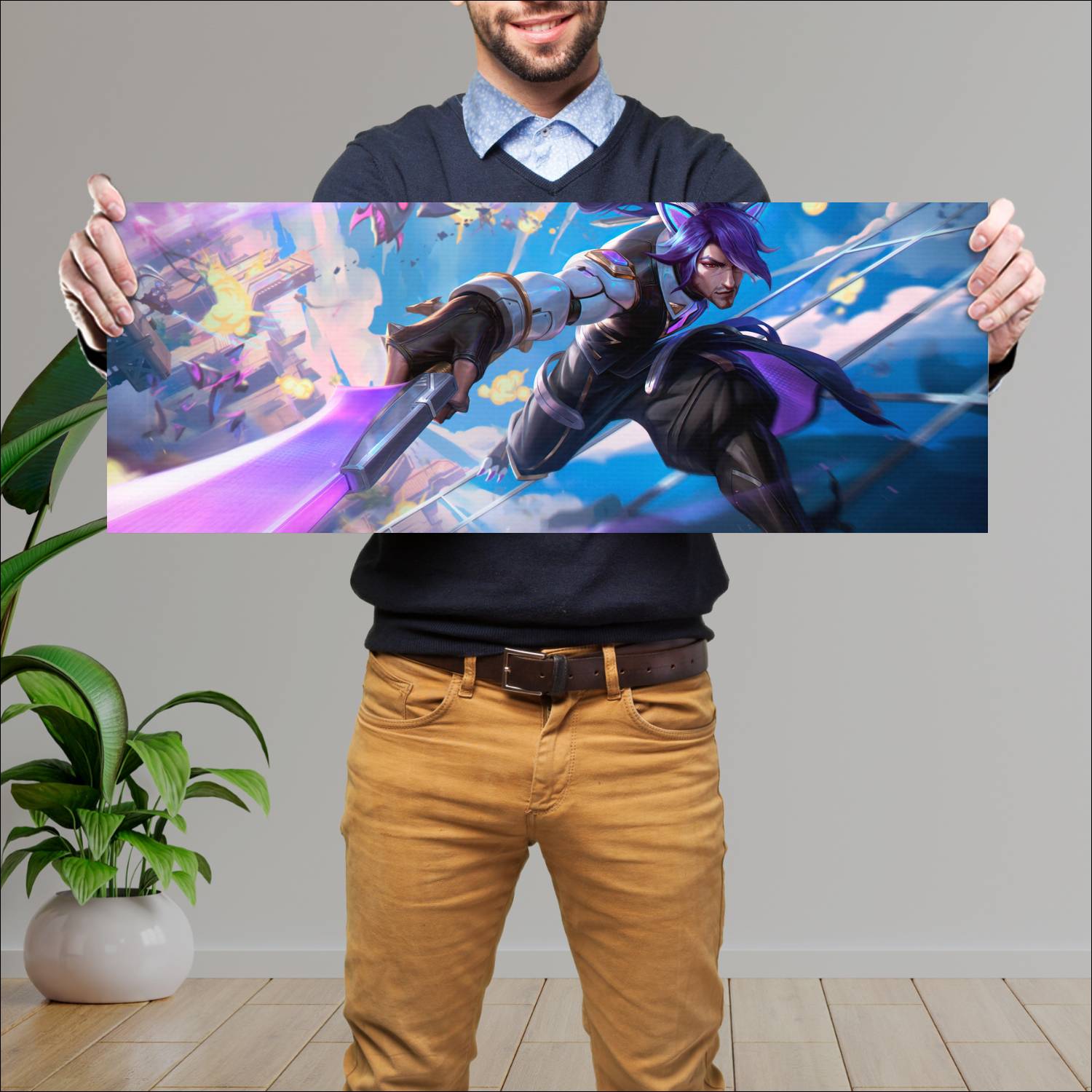 Cuadro grande 30x80cm battlecast alpha skarner skin rework lol league of legends