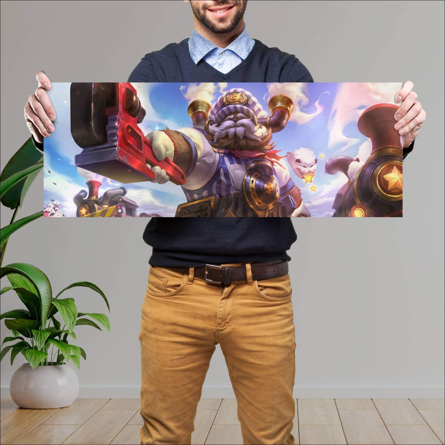 Cuadro grande 30x80cm choo choo ornn skin league of legends