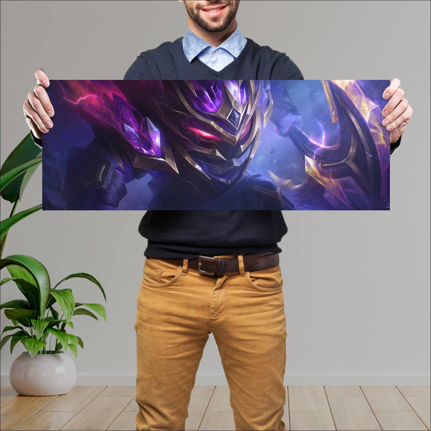 Cuadro grande 30x80cm crystalis indomitus nautilus skin lol league of legends