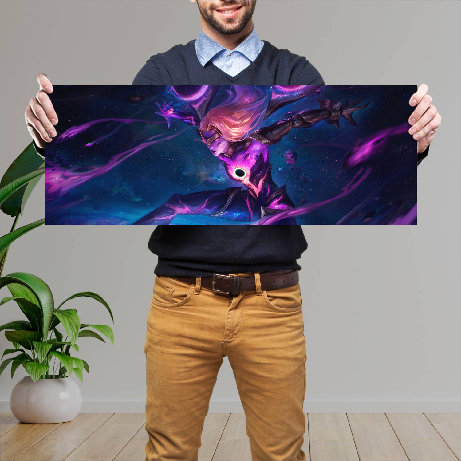 Cuadro grande 30x80cm dark star kaisa lol skin league of legends