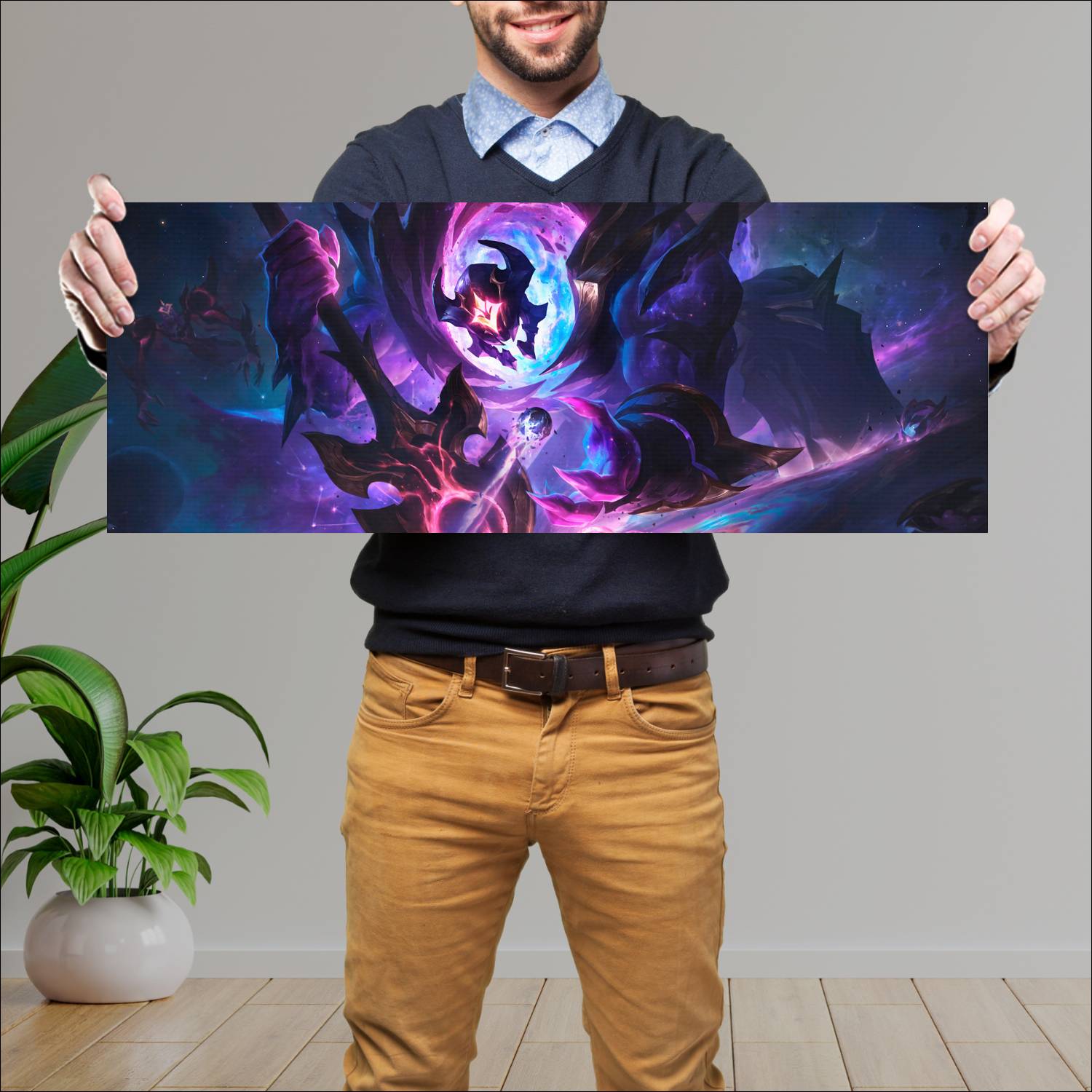 Cuadro grande 30x80cm dark star yorick lol skin league of legends
