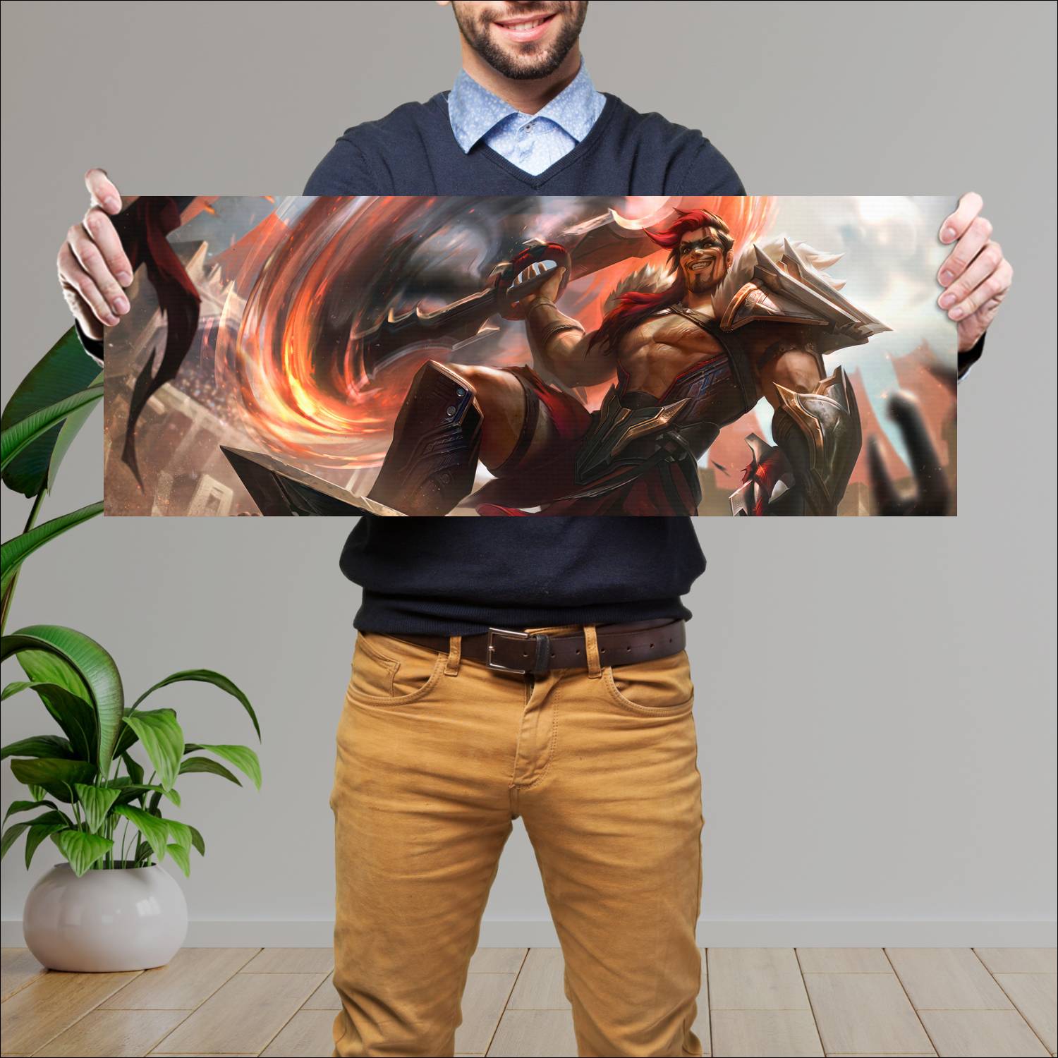 Cuadro grande 30x80cm draven grand reckoning skin lol league of legends