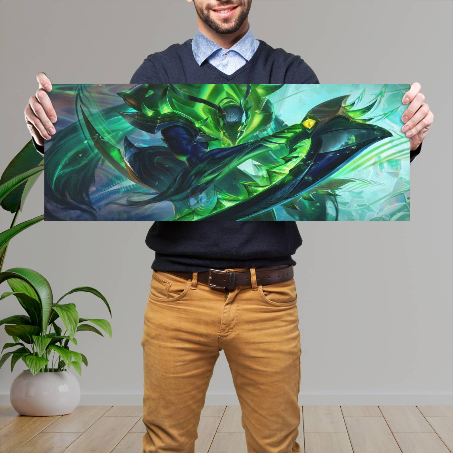 Cuadro grande 30x80cm dream raider khazix lol skin wild rift league of legends