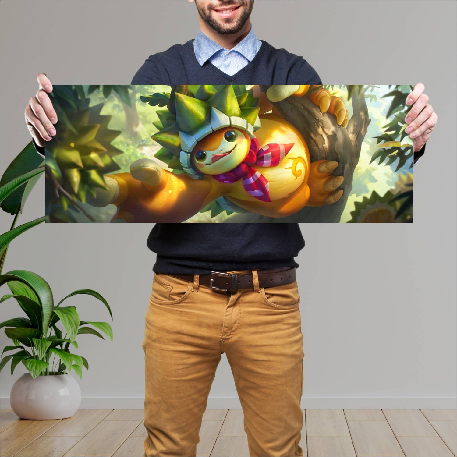 Cuadro grande 30x80cm durian defender rammus skin lol league of legends