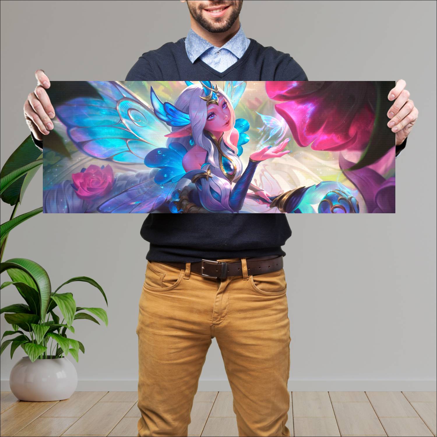 Cuadro grande 30x80cm faerie court soraka skin lol league of legends