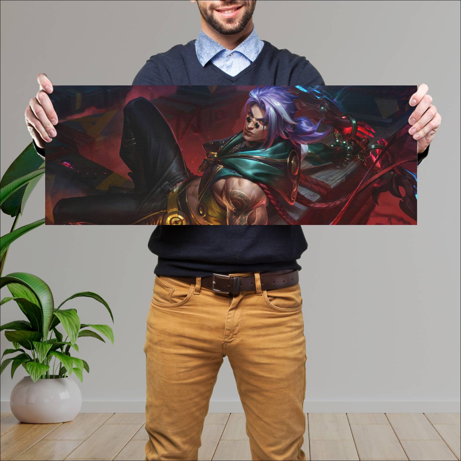 Cuadro grande 30x80cm fiend queller varus skin lol wild rift league of legends