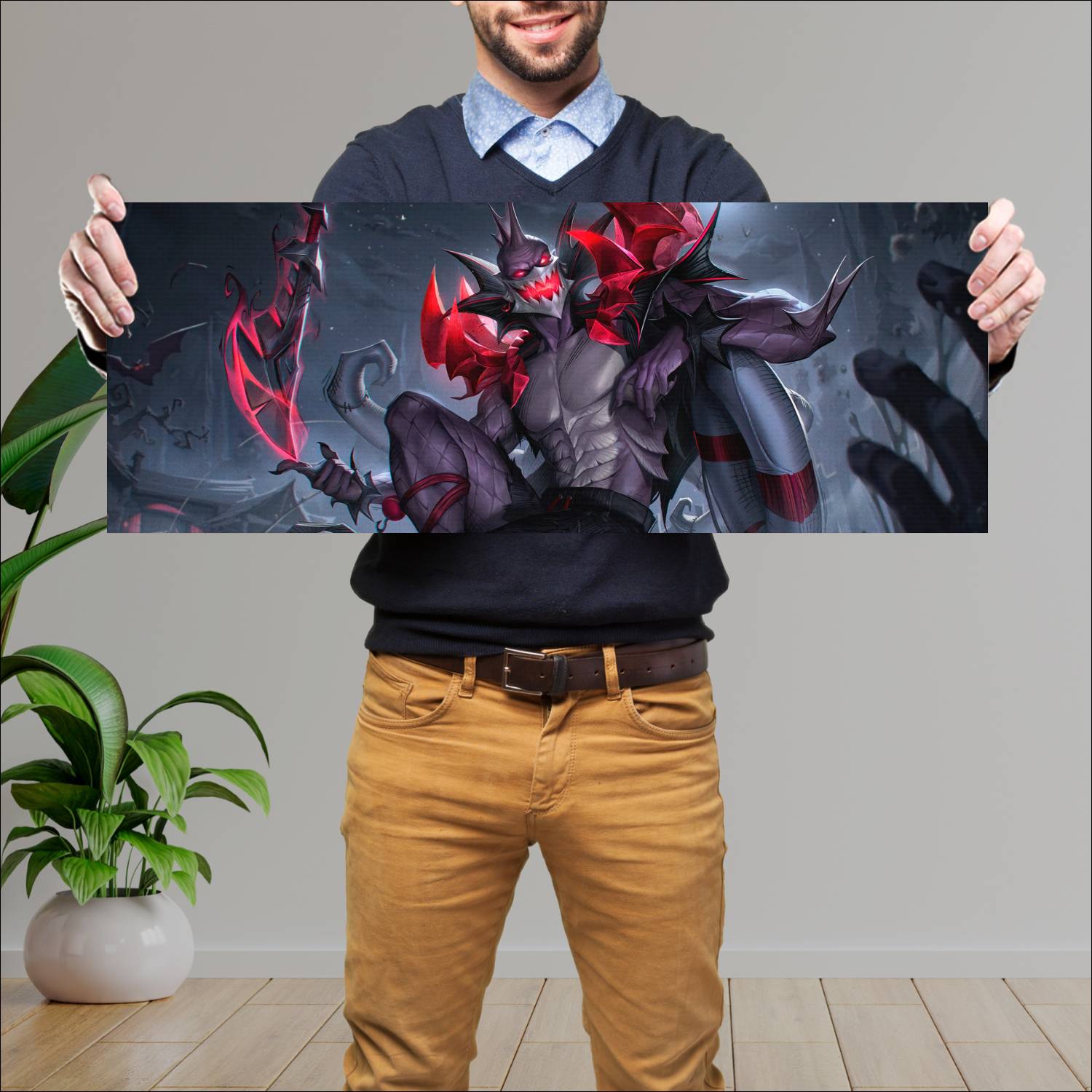Cuadro grande 30x80cm fright night pyke lol skin league of legends