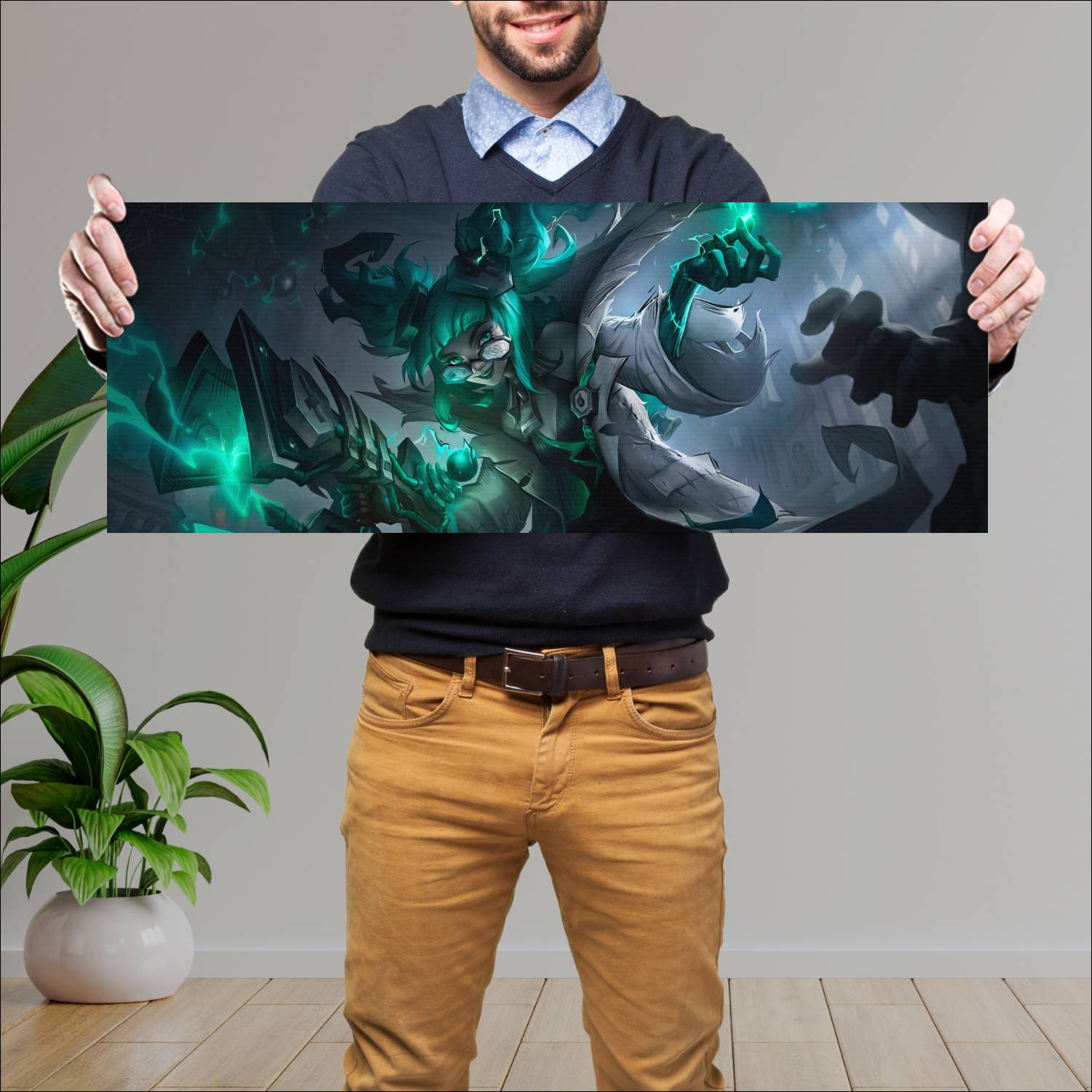 Cuadro grande 30x80cm fright night zeri lol skin league of legends