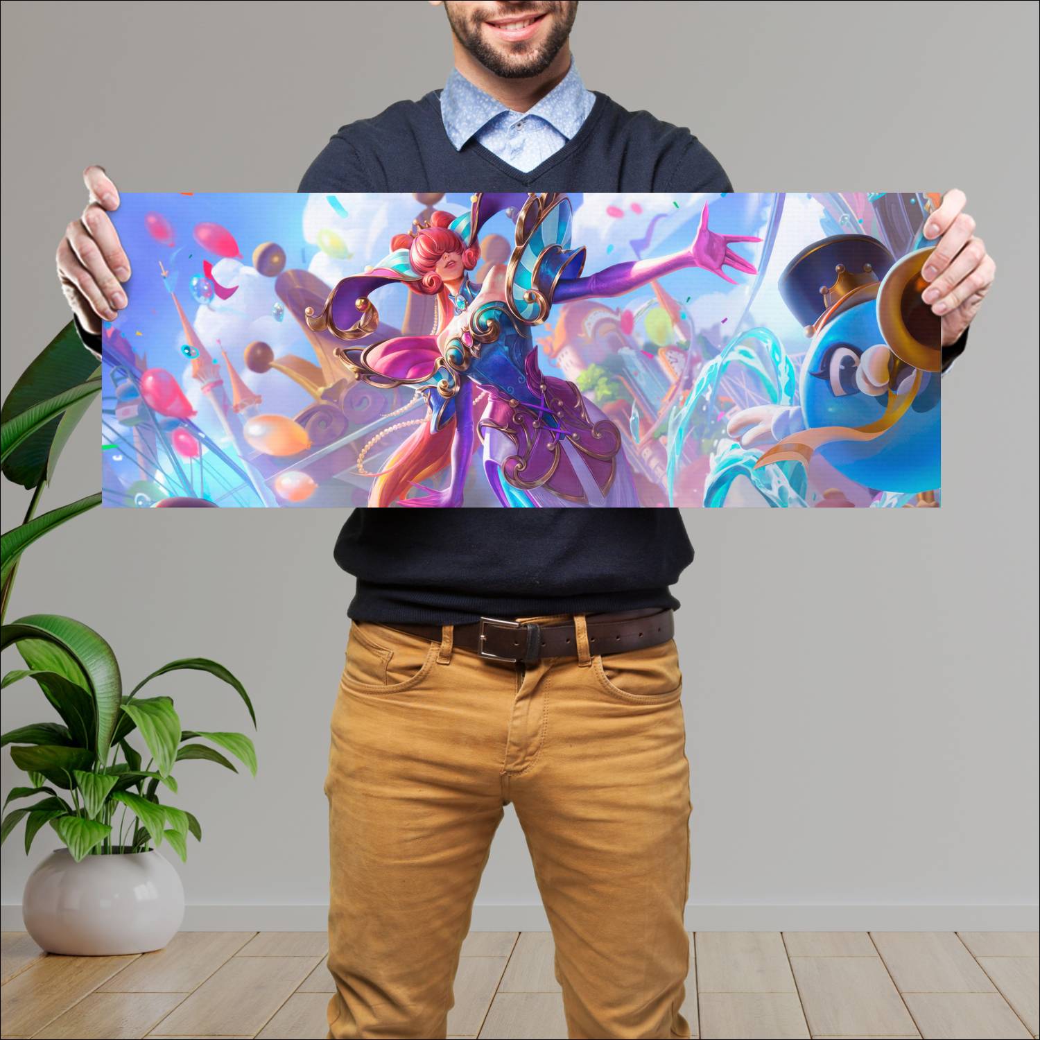 Cuadro grande 30x80cm garden party lissandra lol wild rift skin league of legends