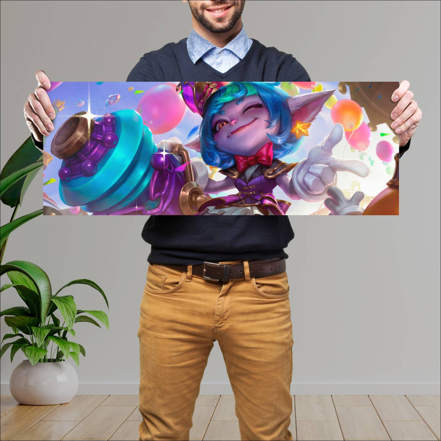 Cuadro grande 30x80cm garden party tristana lol wild rift skin league of legends