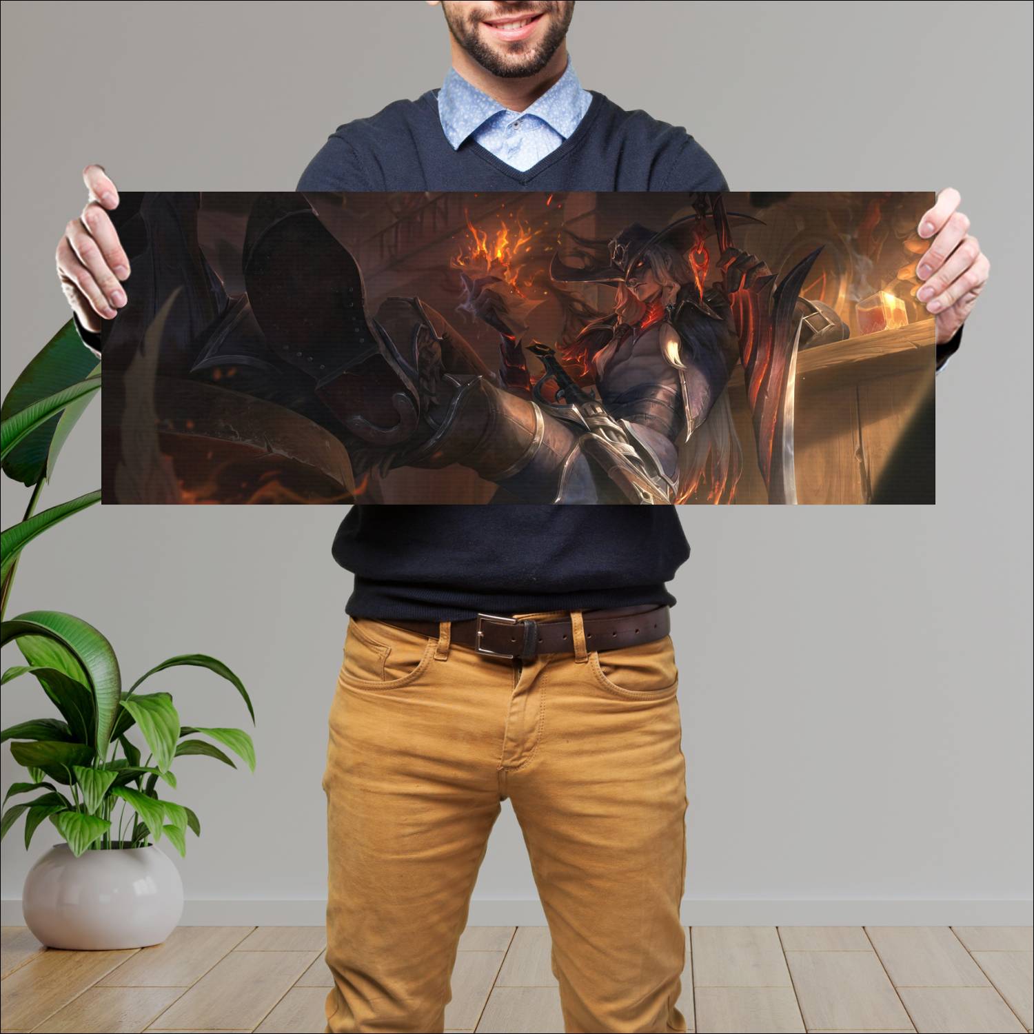 Cuadro grande 30x80cm high noon yone skin league of legends