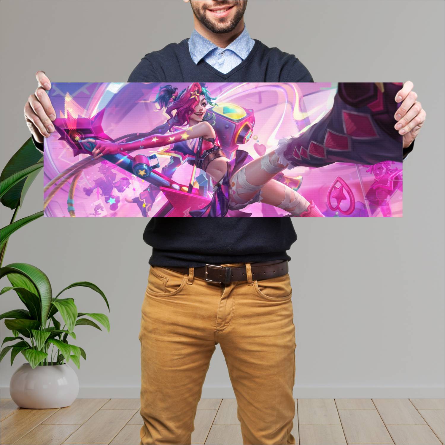 Cuadro grande 30x80cm jinx lovestruck skin lol wild rift league of legends