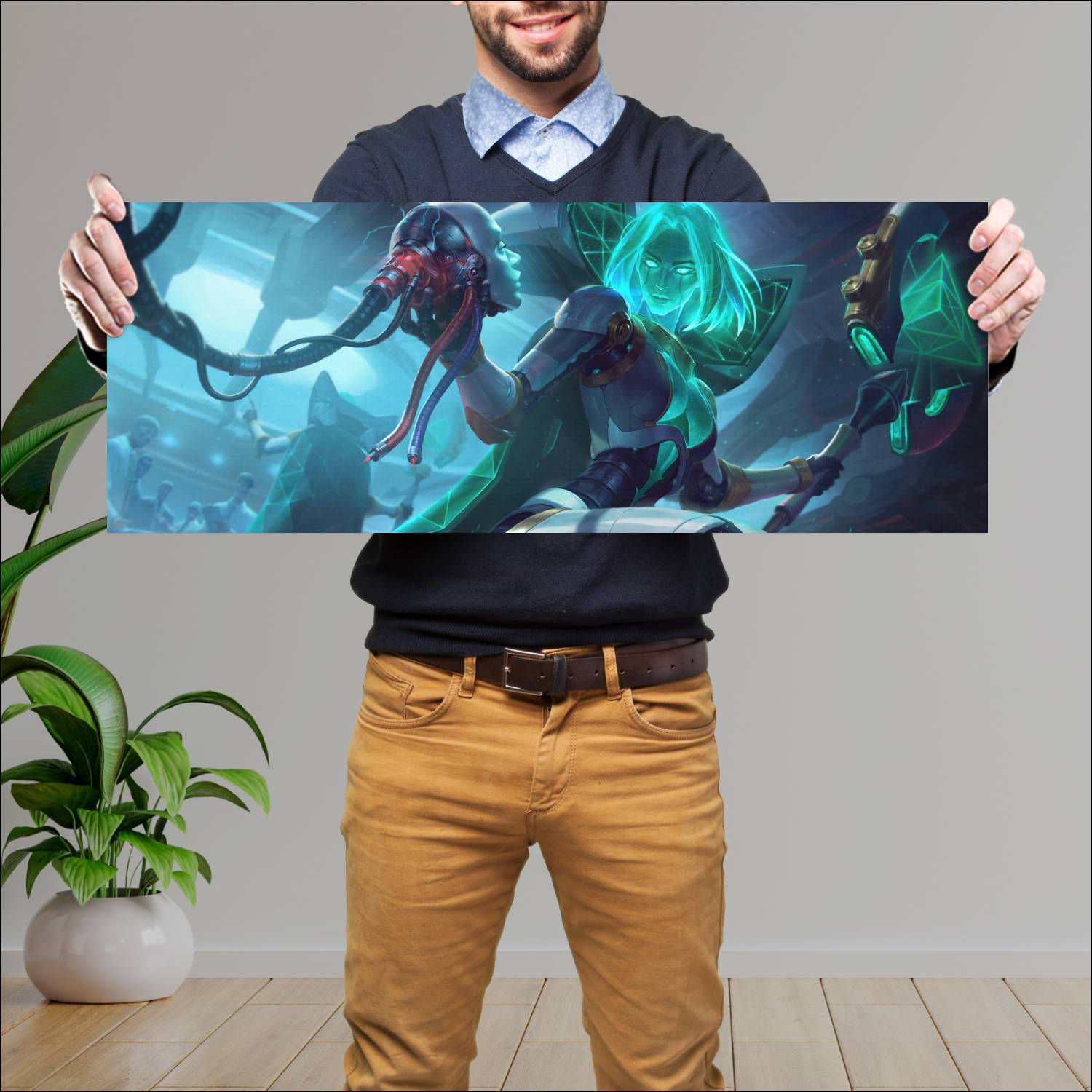 Cuadro grande 30x80cm leblanc championship skin rework league of legends