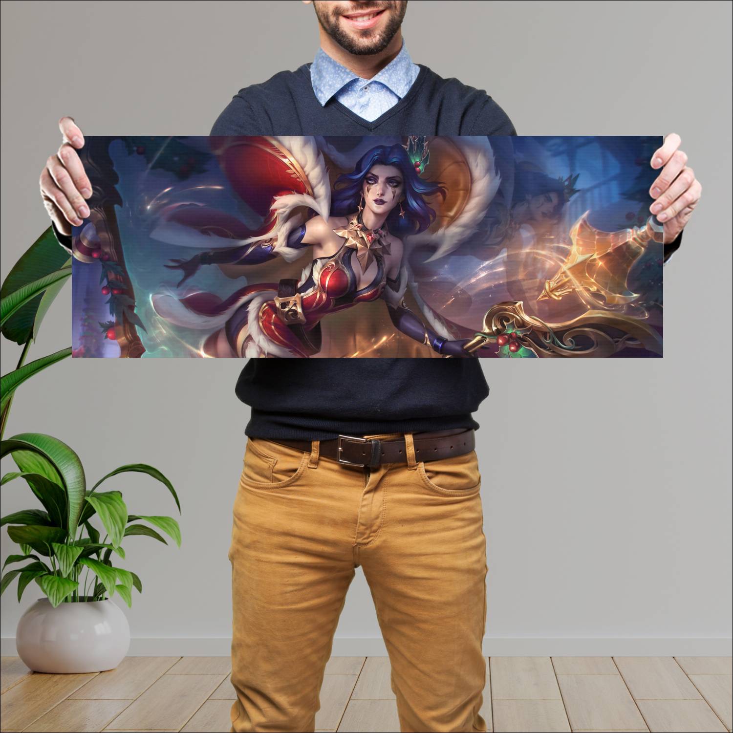 Cuadro grande 30x80cm leblanc wicked skin rework league of legends