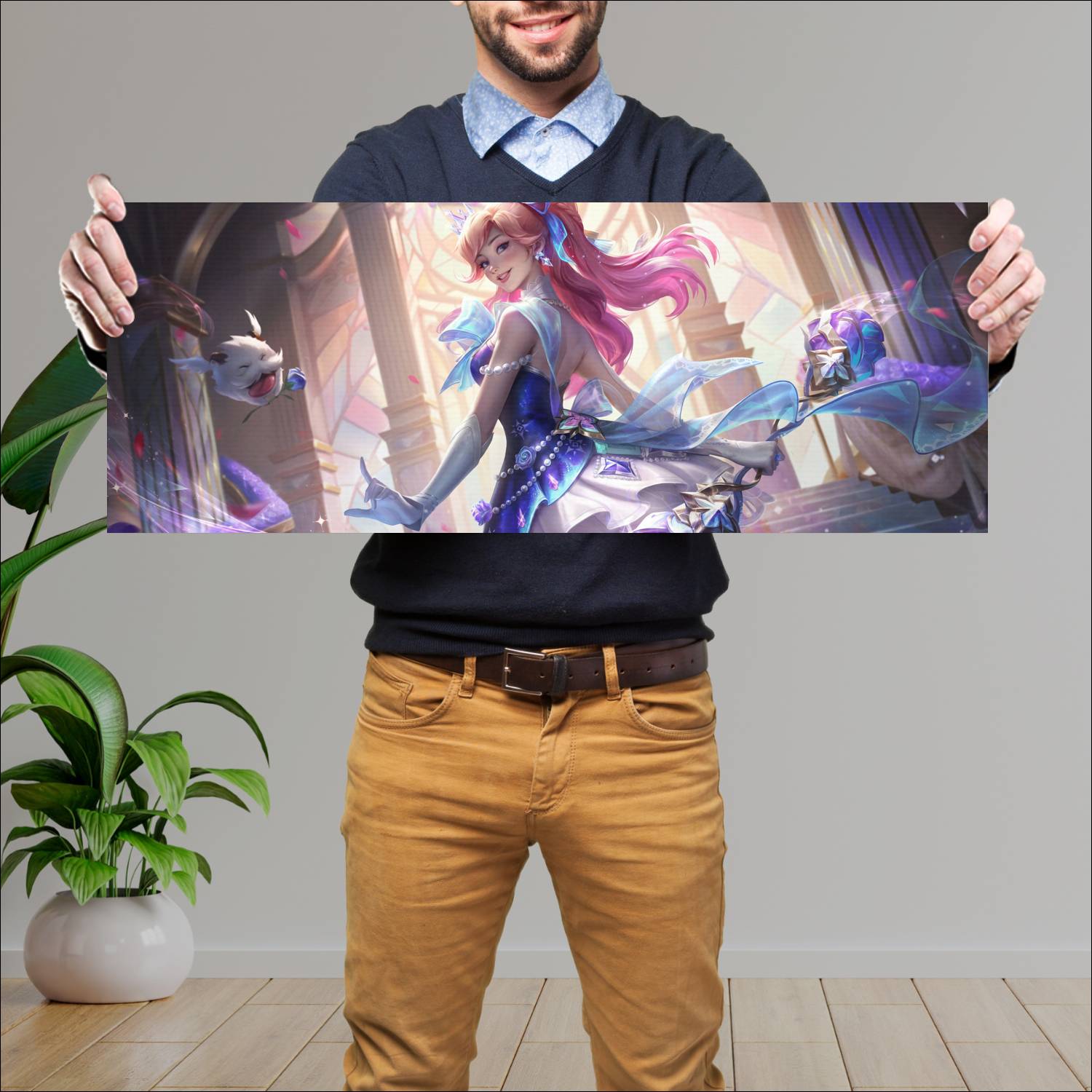 Cuadro grande 30x80cm lux crystal rose prestige skin lol league of legends