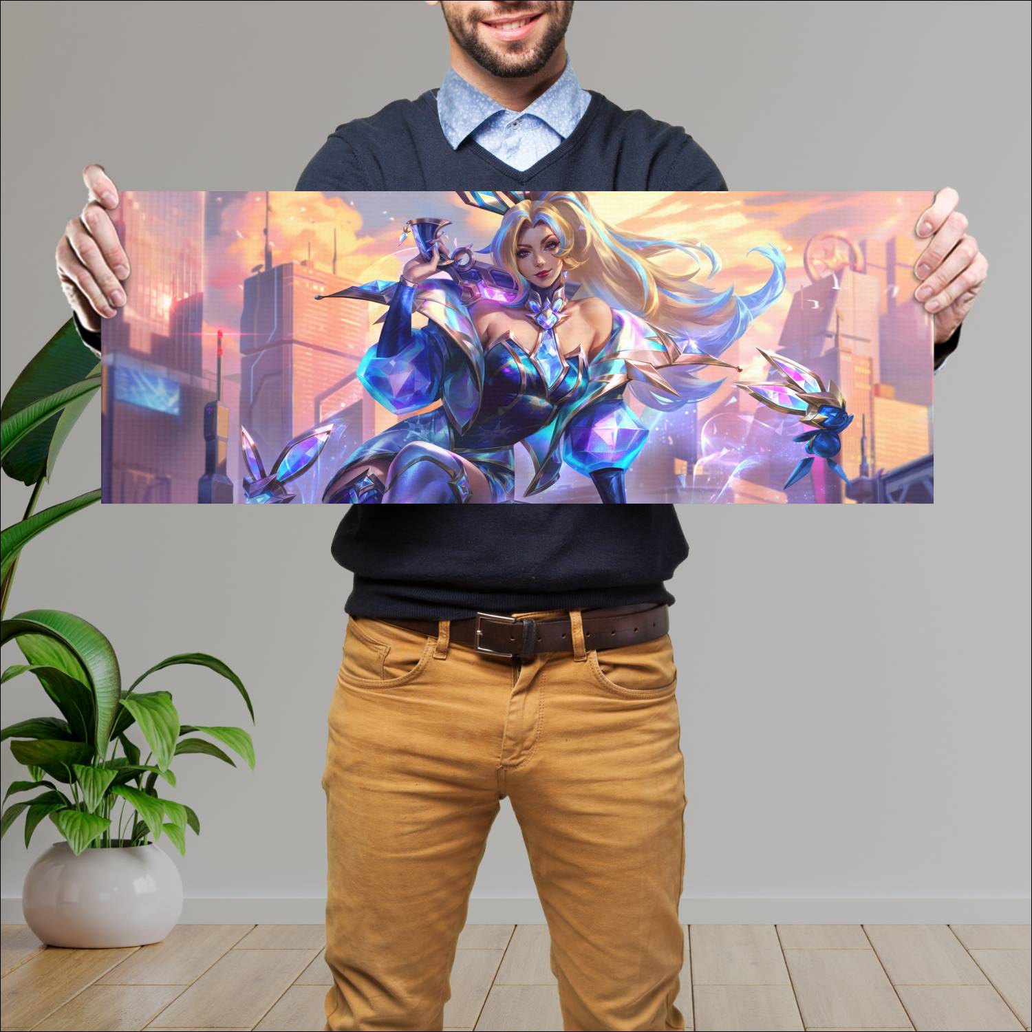 Cuadro grande 30x80cm miss fortune battle bunny prestige league of legends