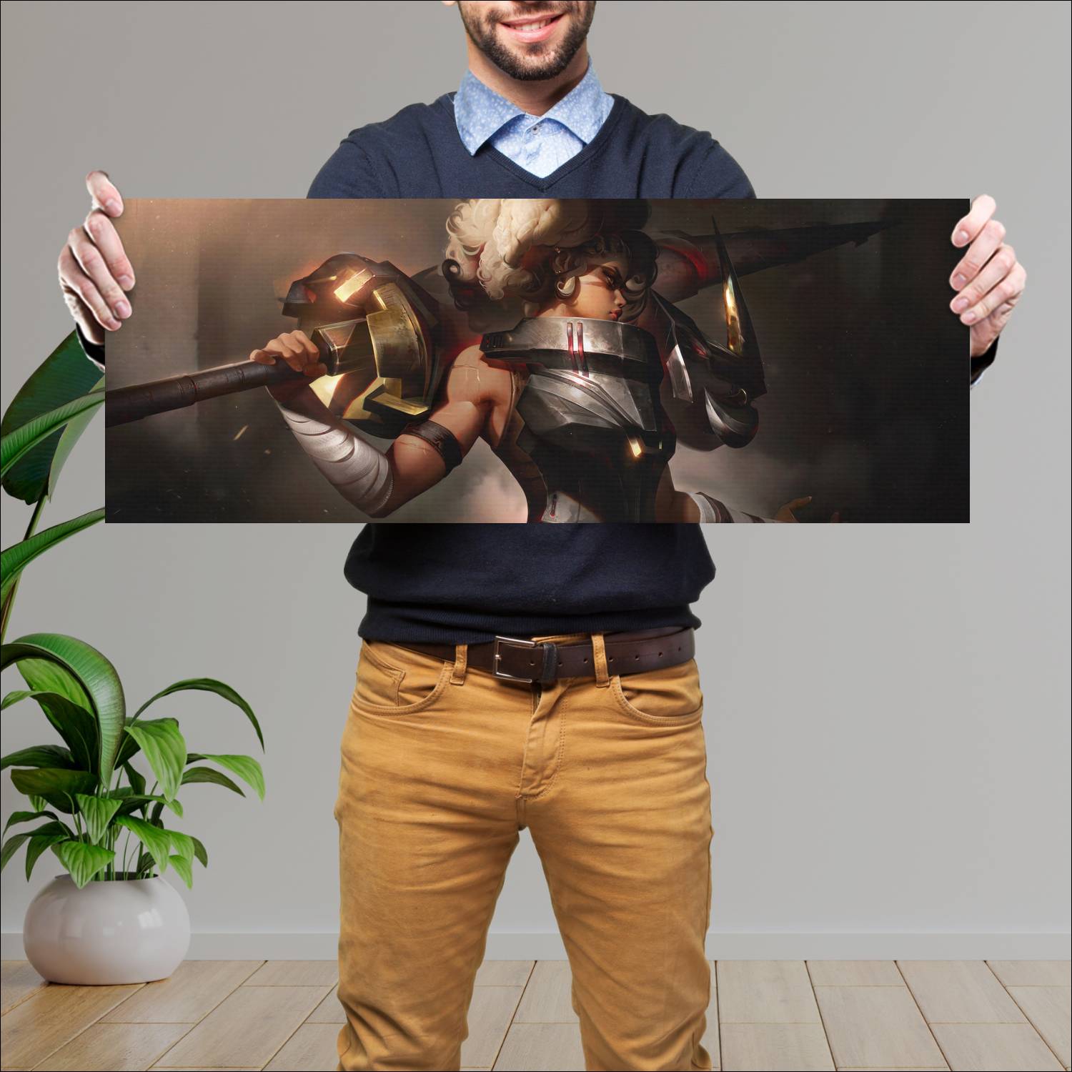 Cuadro grande 30x80cm rell grand reckoning skin lol league of legends
