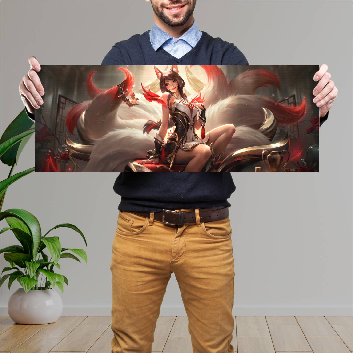Cuadro grande 30x80cm risen legend ahri skin league of legends