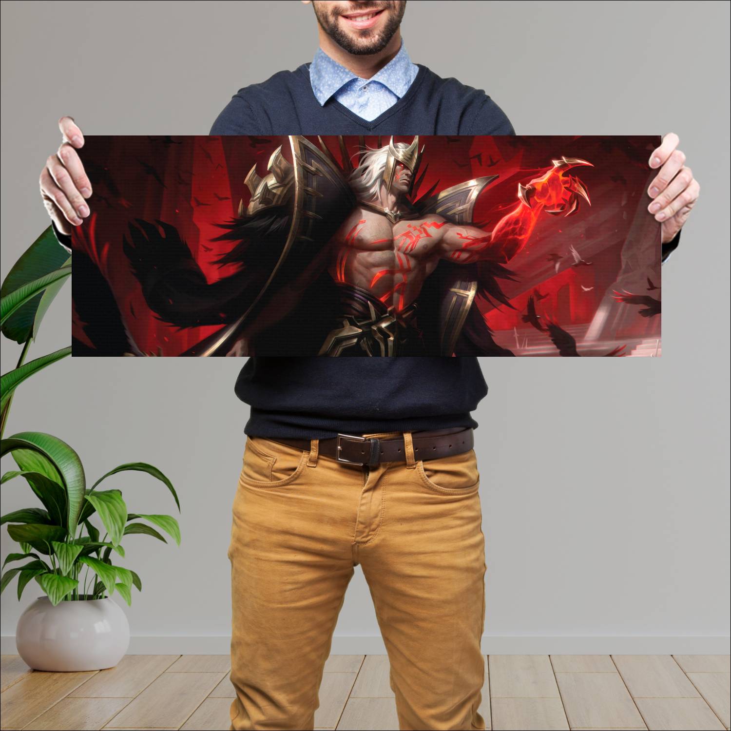 Cuadro grande 30x80cm swain chosen of the wolf lol league of legends