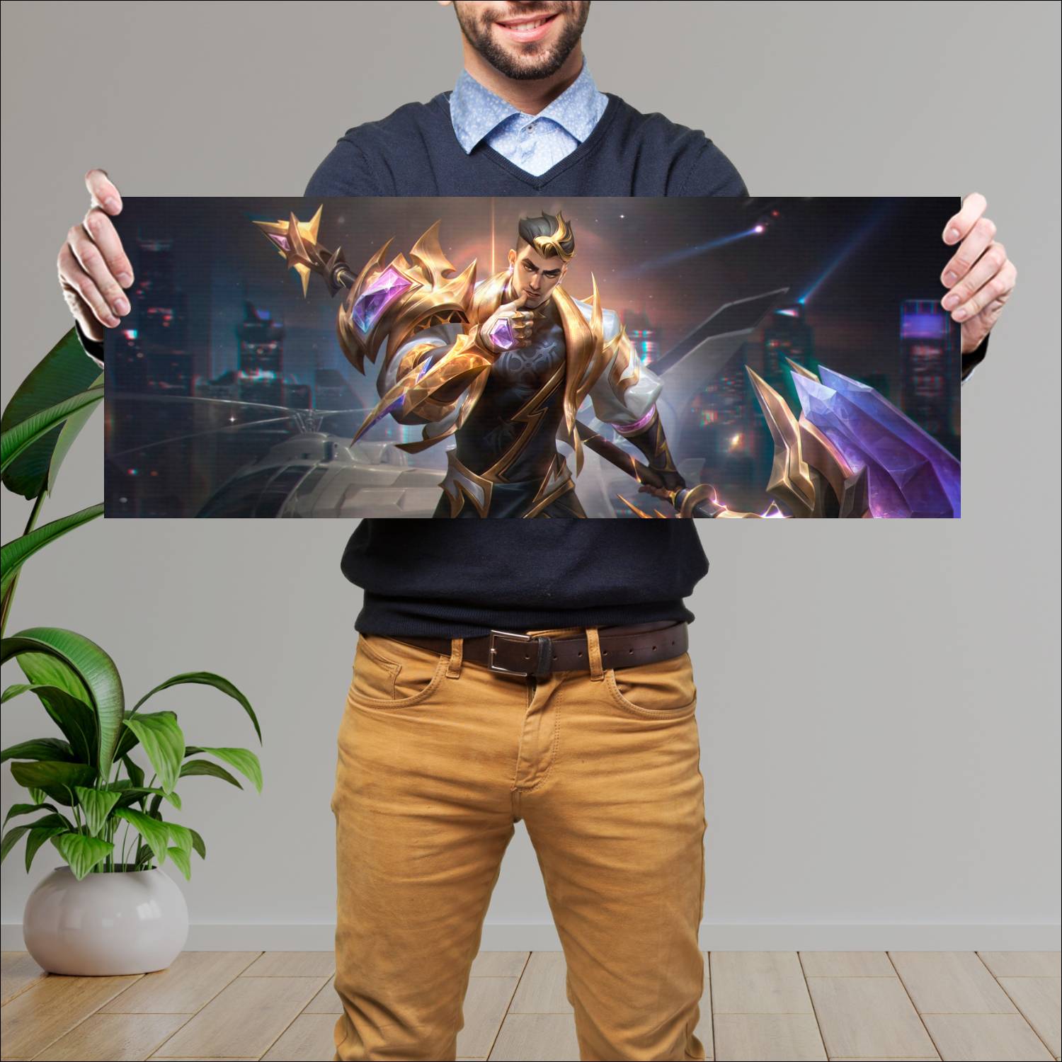 Cuadro grande 30x80cm t1 jayce prestige skin league of legends