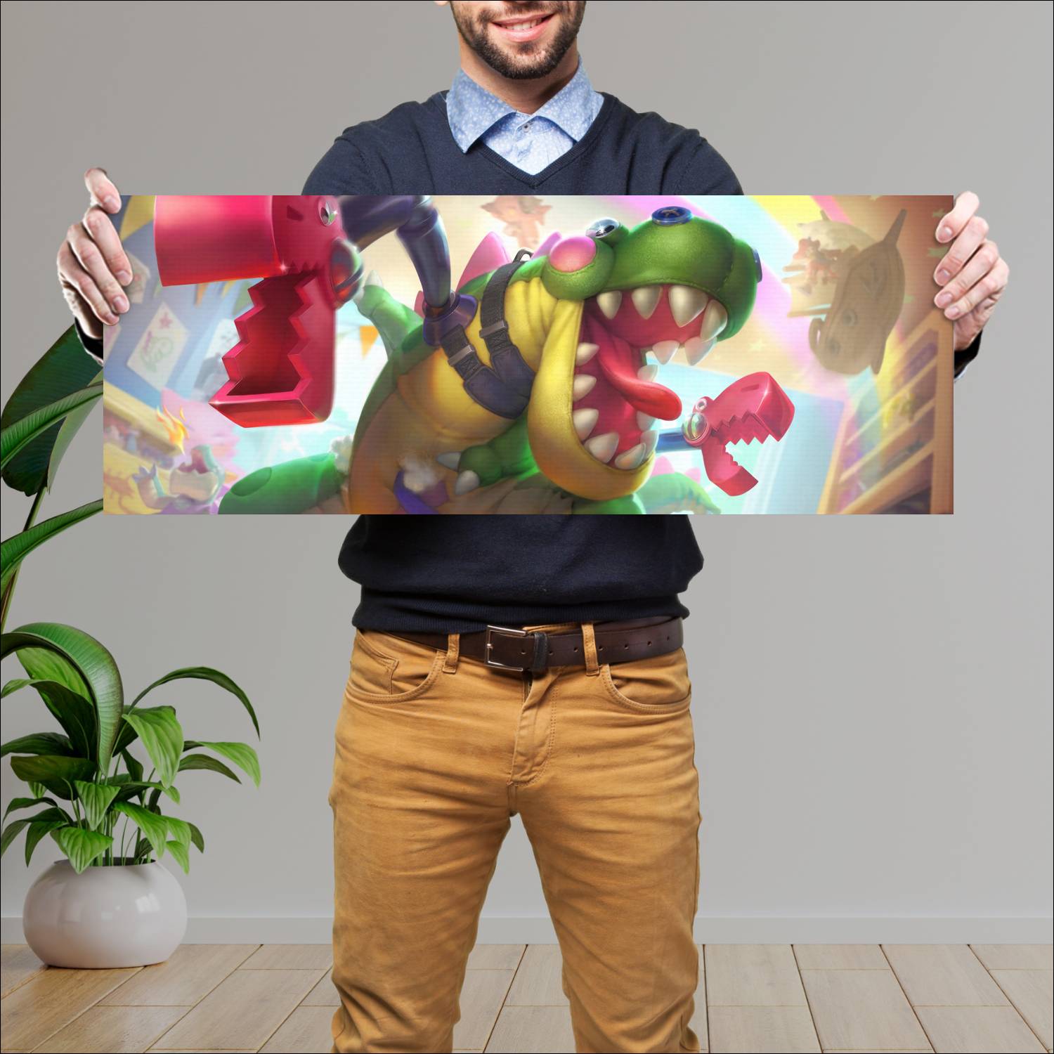 Cuadro grande 30x80cm toy terror chogath skin lol league of legends