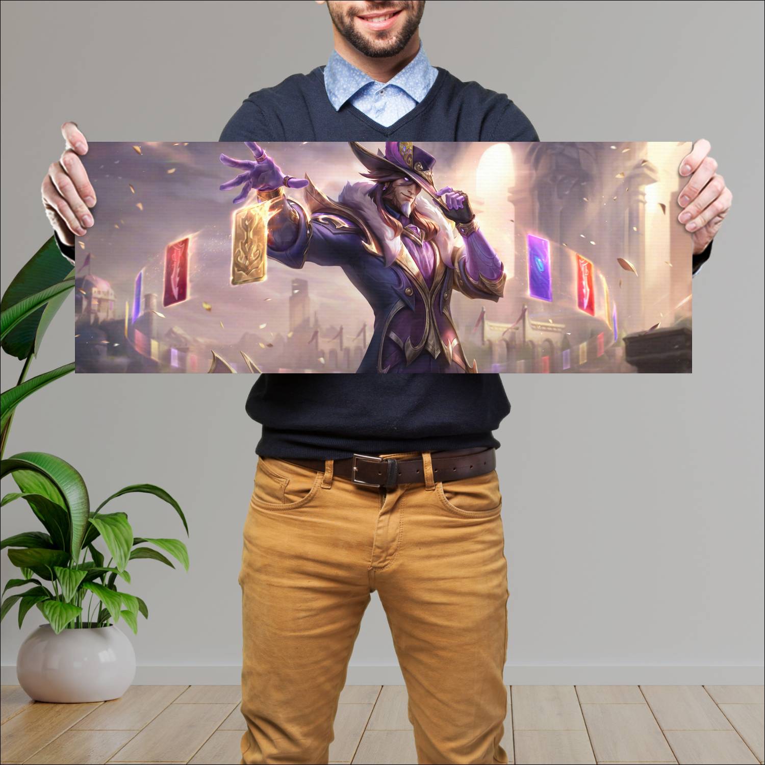Cuadro grande 30x80cm twisted fate victorious skin league of legends