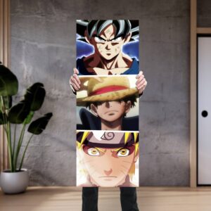 Cuadro grande 30x80cm Idolos Goku Luffy Naruto