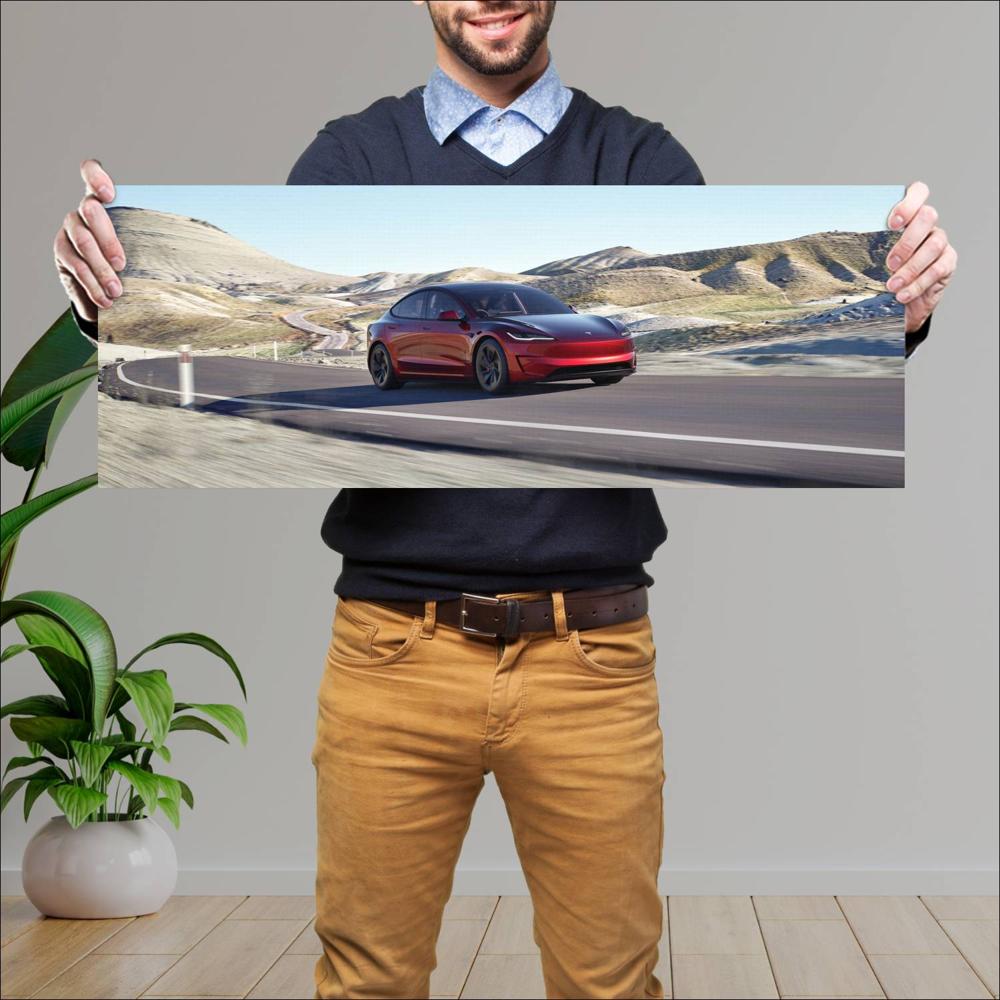 Cuadro grande 30x80cm 2025 Tesla Model 3 Performance 005 1440w Tesla