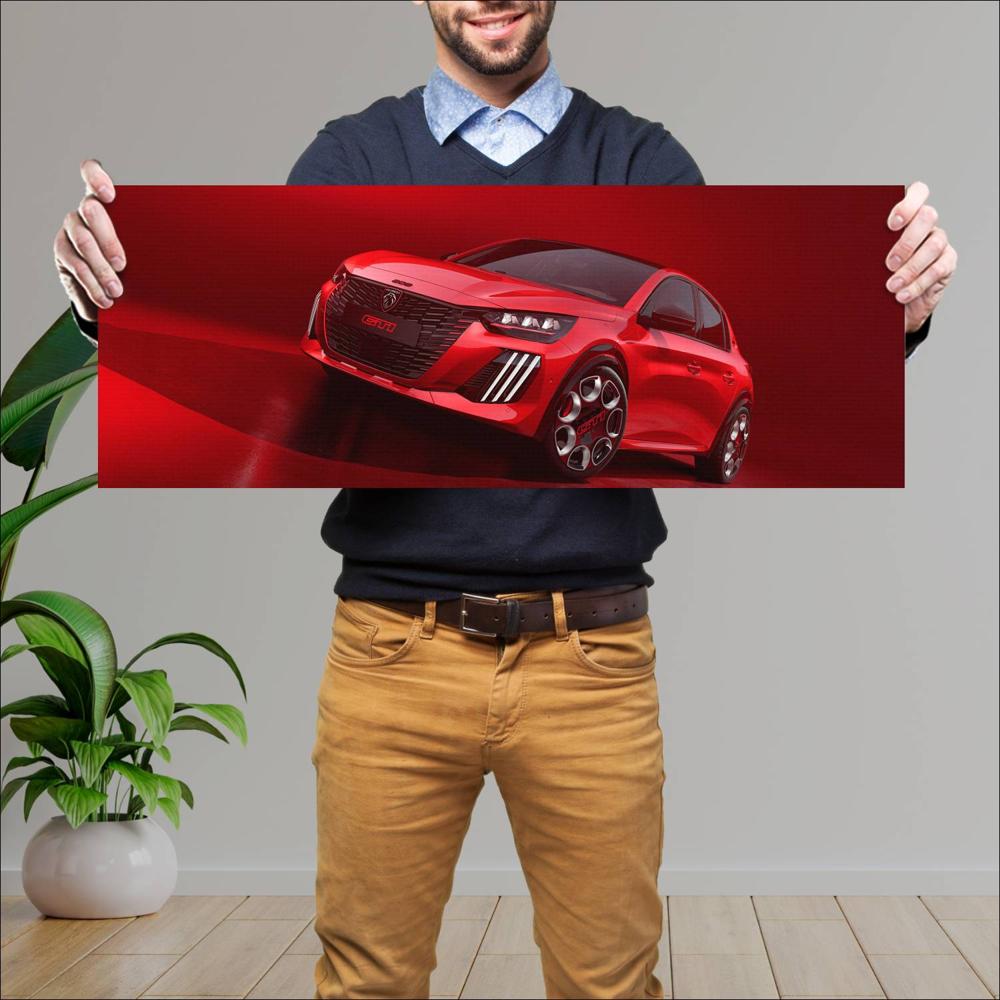 Cuadro grande 30x80cm 2026 Peugeot e 208 GTi 001 1440w Peugeot