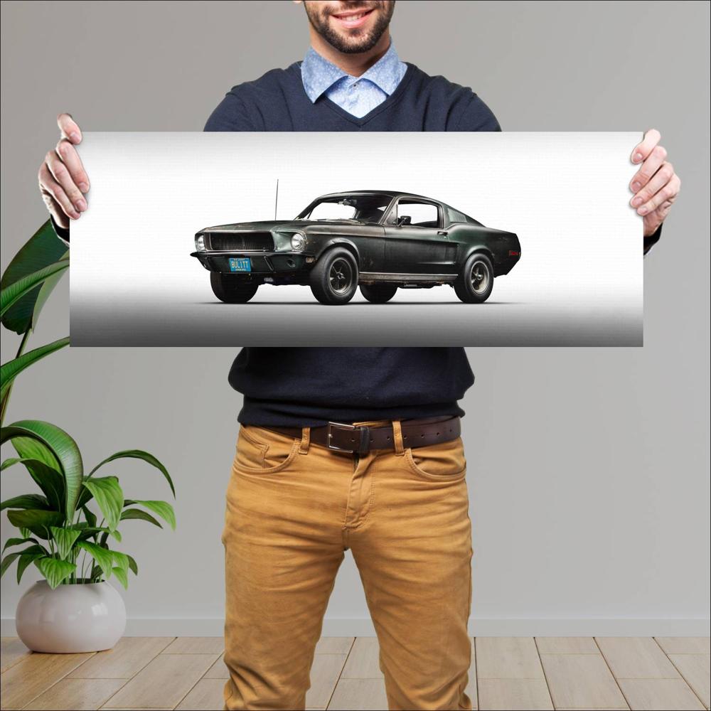 Cuadro grande 30x80cm 1968 Ford Mustang GT Bullitt 001 Ford