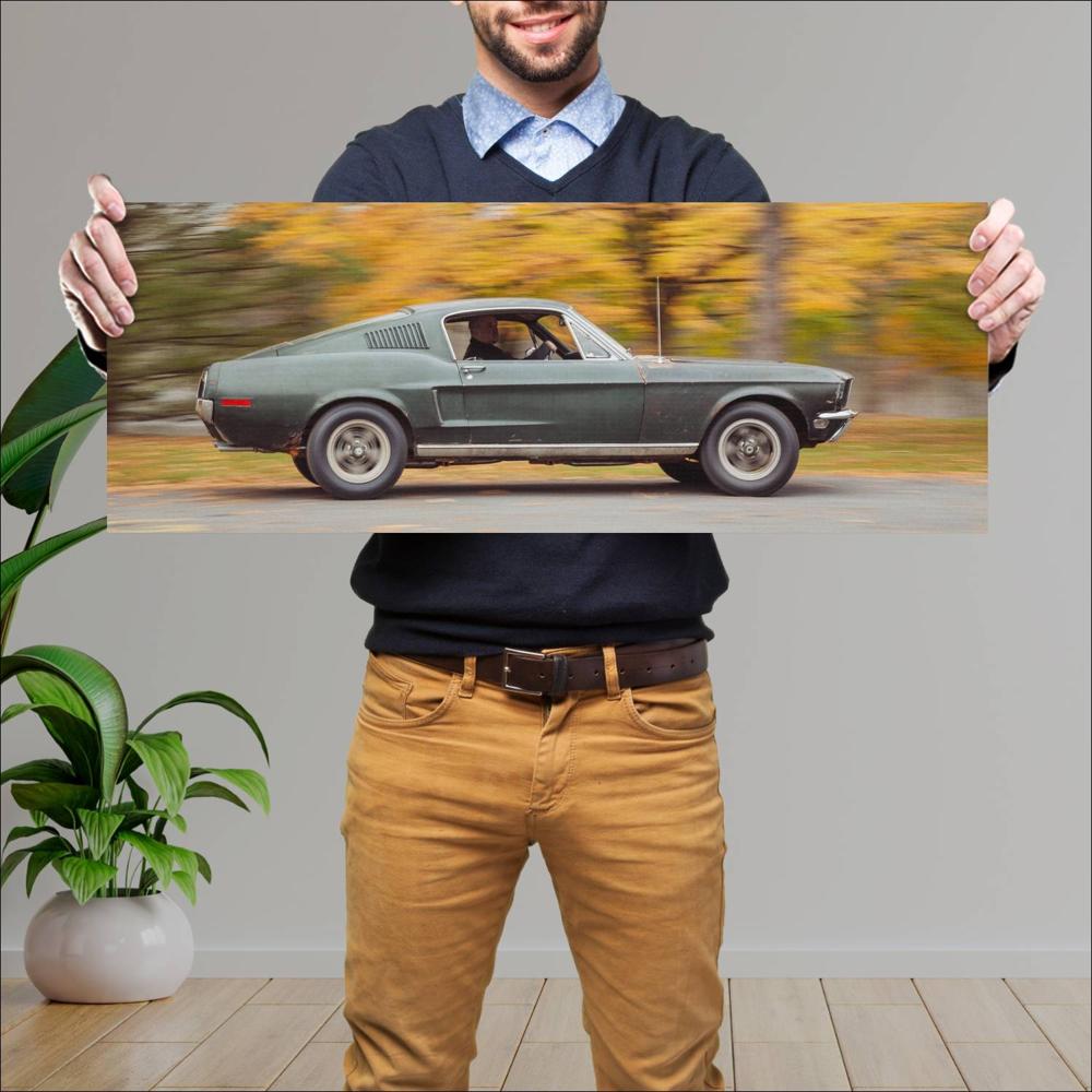 Cuadro grande 30x80cm 1968 Ford Mustang GT Bullitt 004 Ford