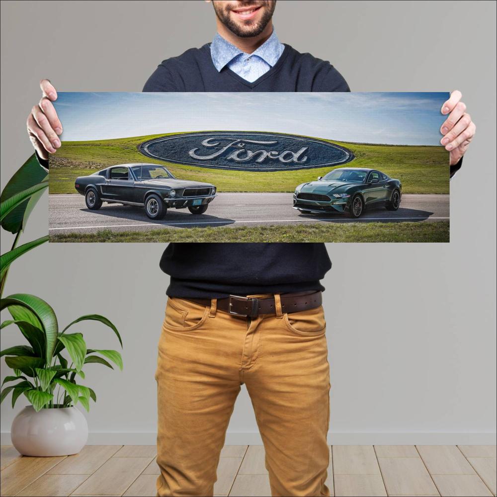 Cuadro grande 30x80cm 1968 Ford Mustang GT Bullitt 005 Ford