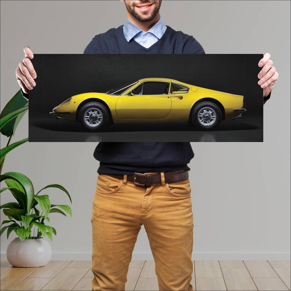 Cuadro grande 30x80cm 1969 Ferrari Dino 246 GT 002 Ferrari